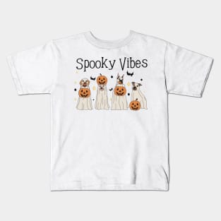 Halloween Ghost Dog Funny Kids T-Shirt